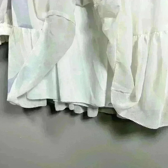 ARITZIA WILFRED Tempest Mini Dress Sheer Tiered Smocked Bodice Women Medium - Picture 8 of 12